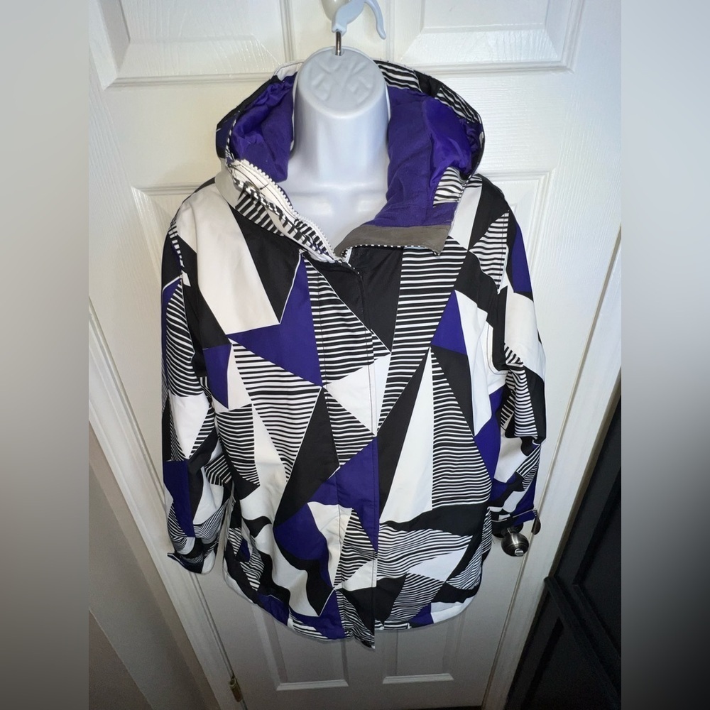 Empyre Women’s Medium 10,000 MM Black White Graphic Print Ski Snowboard Jacket M - Picture 5 of 14